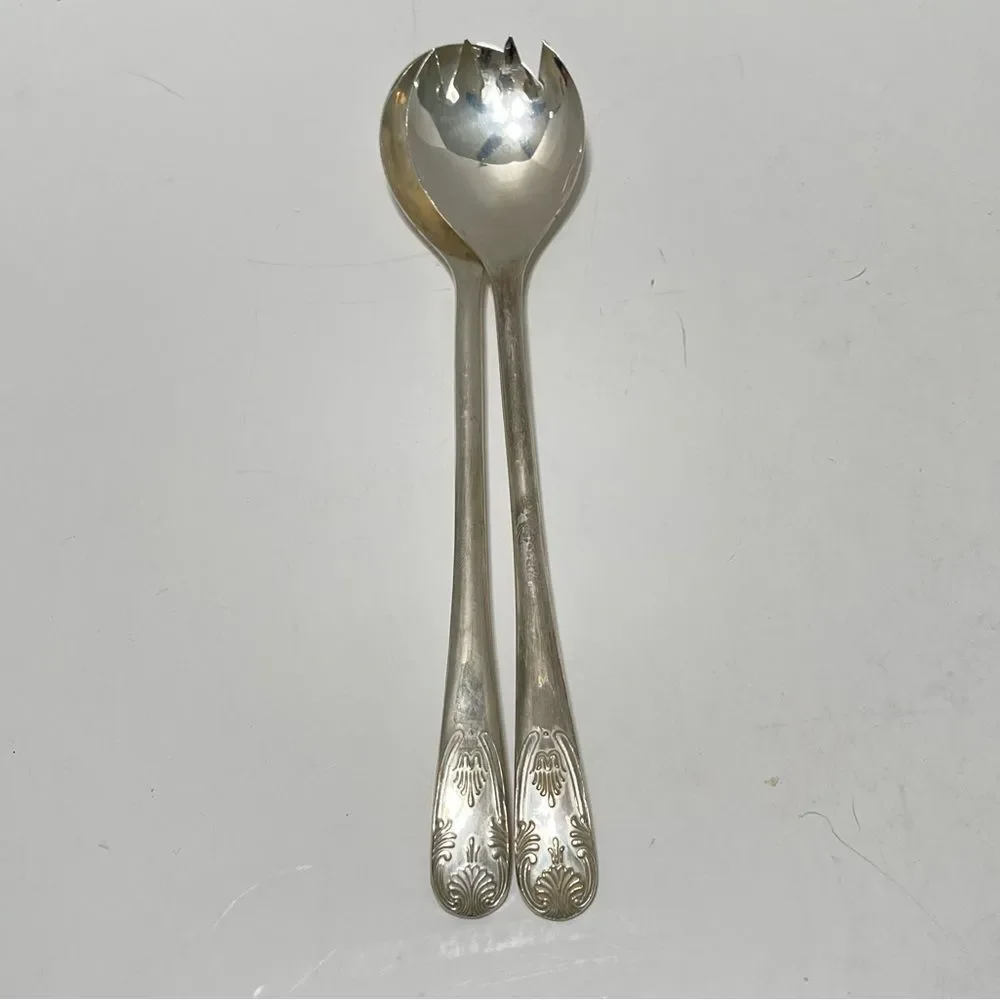 Vintage Silver Plate Salad Serving Utensils Set 9